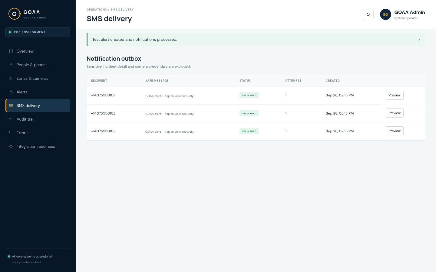 SMS outbox